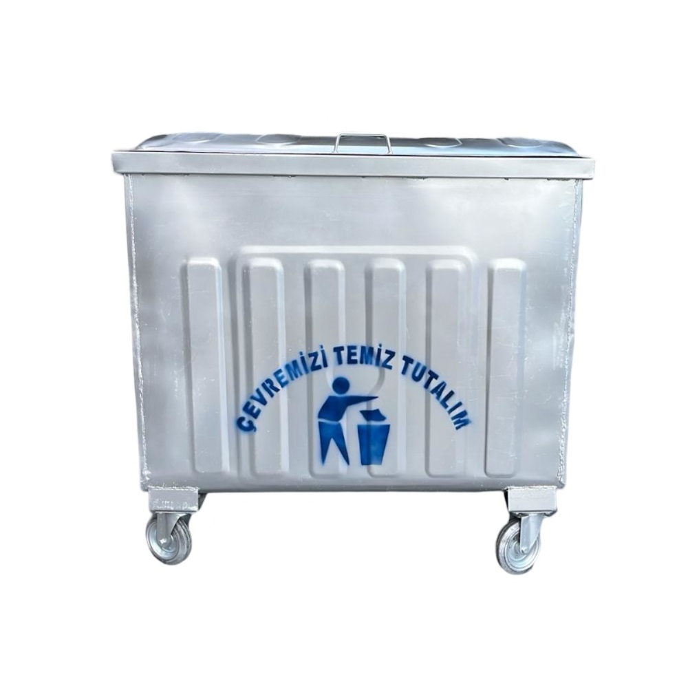 800 Litre Metal Galvaniz Çöp Konteyneri
